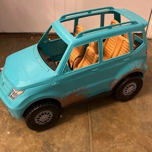 Barbie Mattel blue Jeep
